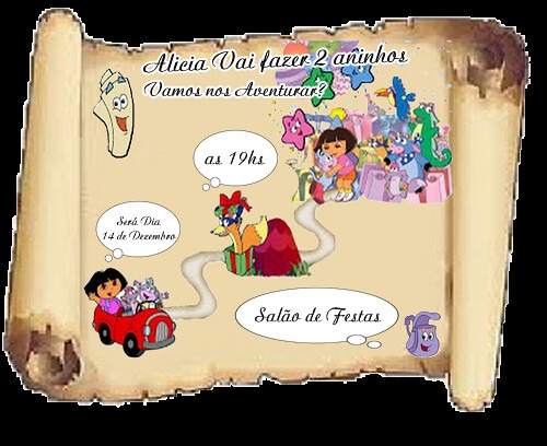 Convite Tema Mapa Dora Aventureira Convite Tema Mapa Dora Aventureira