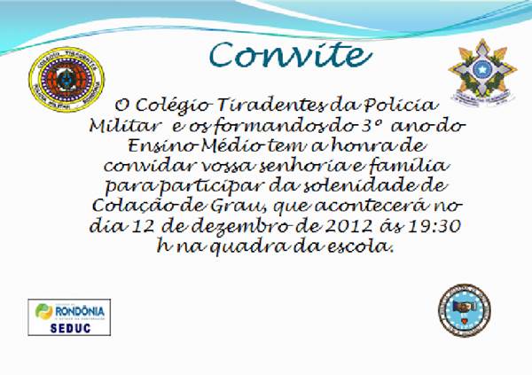 Modelos De Convites De Formatura De Ensino Médio Modelos De Convites De Formatura De Ensino Médio