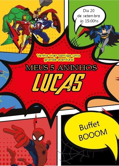 10 Convites Vingadores Gibi ,heróis,marvel 10 Convites Vingadores Gibi ,heróis,marvel