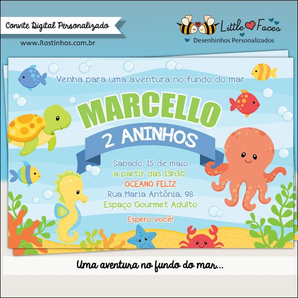 Venha Para Uma Aventura No Fundo Do Mar Com Este Convite Super Venha Para Uma Aventura No Fundo Do Mar Com Este Convite Super