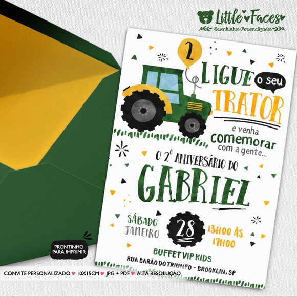 Compre Convite Aniversário Trator Fazendinha No Elo7 Por R$ 39,00 Compre Convite Aniversário Trator Fazendinha No Elo7 Por R$ 39,00