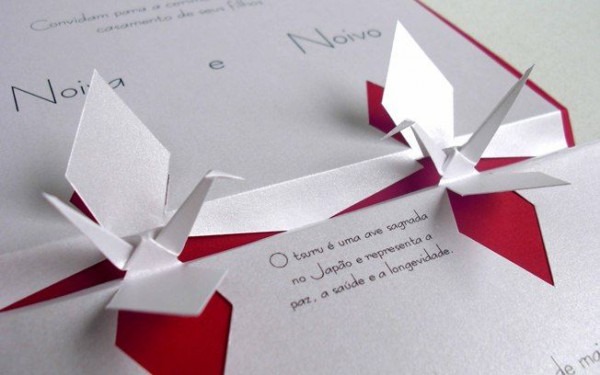 O Origami Tsuru Decora Convite De Casamento, De Atelier Kami O Origami Tsuru Decora Convite De Casamento, De Atelier Kami