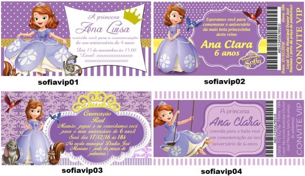 50 Convites Aniversário Infantil Princesa Sofia Princesinha 50 Convites Aniversário Infantil Princesa Sofia Princesinha