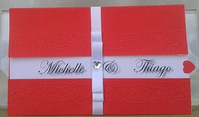 50 Convites De Casamento Vermelho + Frete Grátis 50 Convites De Casamento Vermelho + Frete Grátis