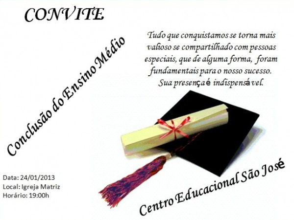 Modelos De Convites De Formatura De Ensino Médio Modelos De Convites De Formatura De Ensino Médio