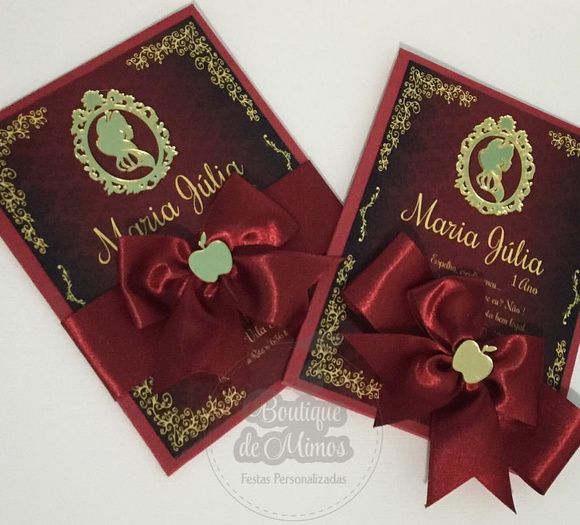 Convite Branca De Neve Luxo Convite Branca De Neve Luxo