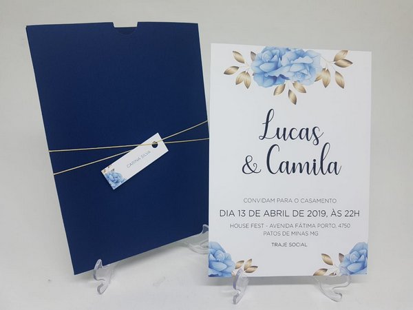 Convite Casamento Azul Marinhol Convite Casamento Azul Marinhol