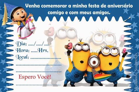 Convite Festa Minions Para Imprimir Em Casa Convite Festa Minions Para Imprimir Em Casa