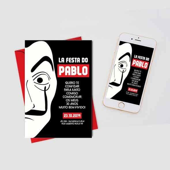Convite Aniversário La Casa De Papel Convite Aniversário La Casa De Papel