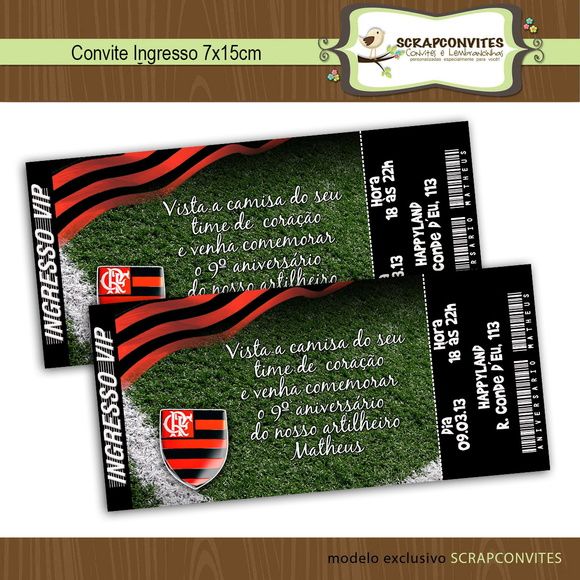 Convite Ingresso Futebol Convite Ingresso Futebol