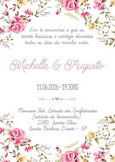 Convite De Casamento Jardim De Rosas Convite De Casamento Jardim De Rosas
