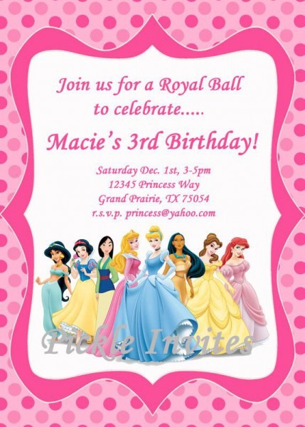 Convite Princesas Castelo