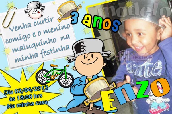 Convite Menino Maluquinho Convite Menino Maluquinho