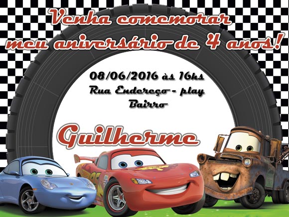 Arte Digital Convite Aniversário Carros Disney No Elo7 Arte Digital Convite Aniversário Carros Disney No Elo7