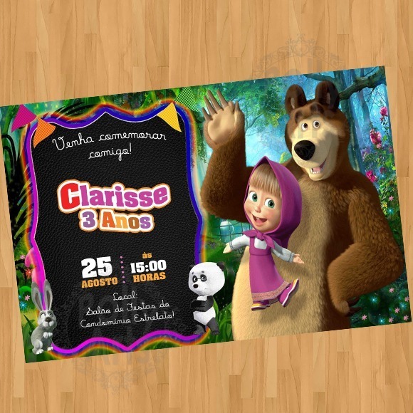 Arte Convite Digital Virtual Masha E O Urso Marsha Arte Convite Digital Virtual Masha E O Urso Marsha