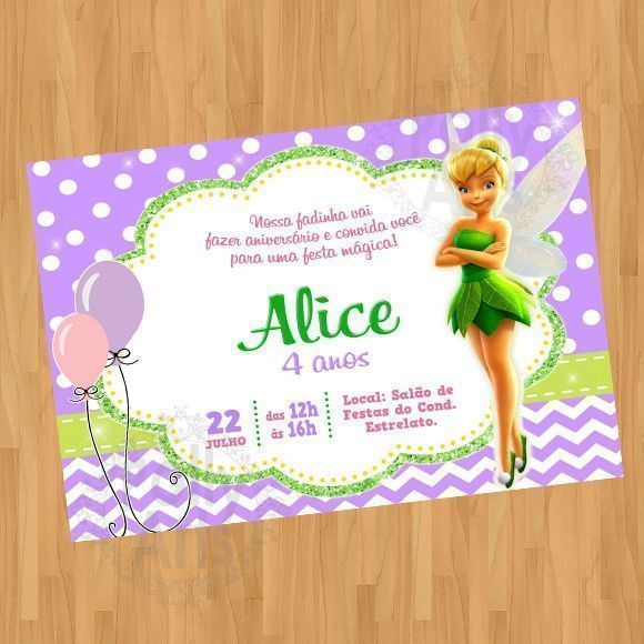 Arte Convite Sininho Tinker Bell Digital Virtual Arte Convite Sininho Tinker Bell Digital Virtual