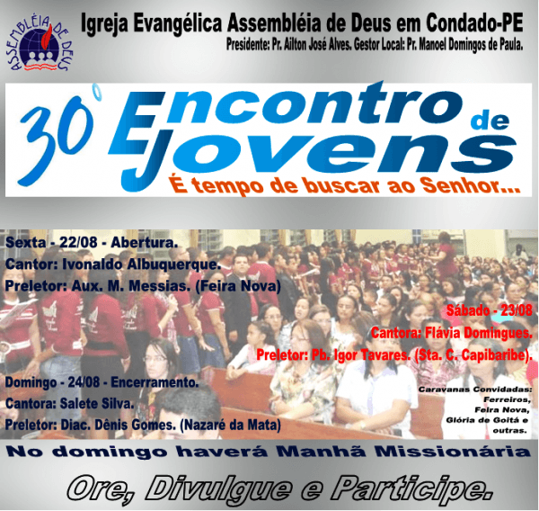 Filial Em Condado Lança Convite Para O 30º Encontro De Jovens â Adnews Filial Em Condado Lança Convite Para O 30º Encontro De Jovens â Adnews