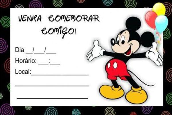 Convite Do Mickey Mouse Modelos Para Imprimir E Editar, Como Convite Do Mickey Mouse Modelos Para Imprimir E Editar, Como