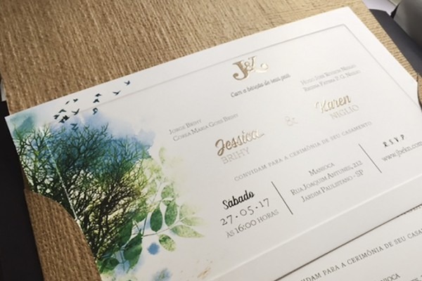 Convite De Casamento Com Aquarela Por Arte Impressa Convite De Casamento Com Aquarela Por Arte Impressa