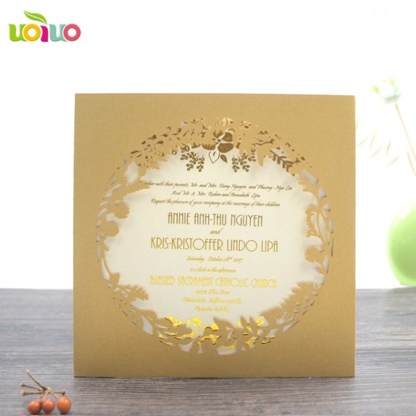 Cartões De Convite De Casamento Quadrado Folhas Bolso Convites De Cartões De Convite De Casamento Quadrado Folhas Bolso Convites De