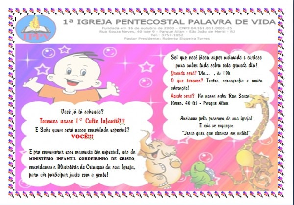 Debora Teixeira Carta Convite MinistÃrio Infantil Debora Teixeira Carta Convite MinistÃrio Infantil