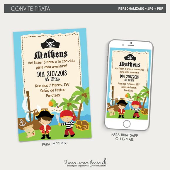 Convite Pirata Convite Pirata