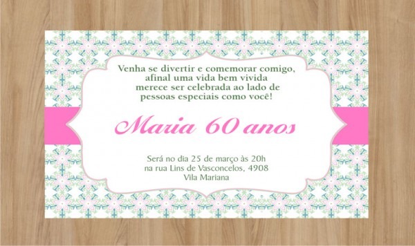 Convite 60 Anos Frete Grátis No Elo7 Convite 60 Anos Frete Grátis No Elo7