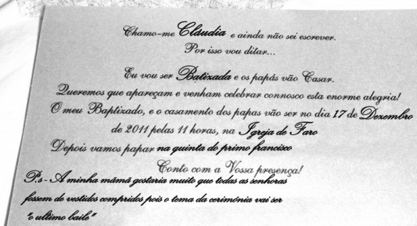 Ajuda!! Convites Casamento + Baptizado Ajuda!! Convites Casamento + Baptizado