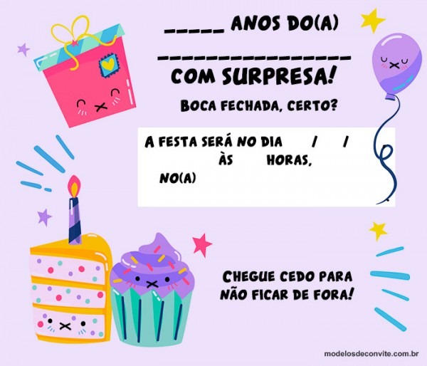 Convite Para Aniversário Surpresa 35 Modelos Para Surpreender Convite Para Aniversário Surpresa 35 Modelos Para Surpreender