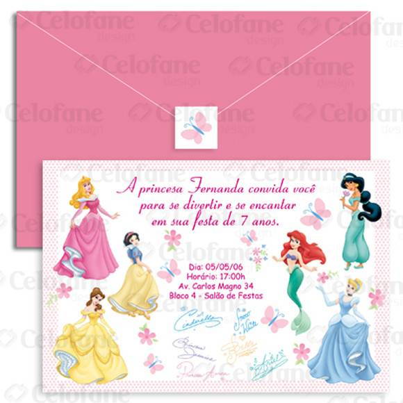 Convite As Princesas Disney No Elo7