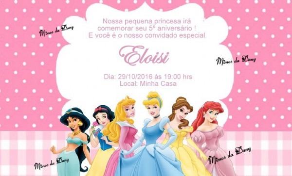 Convite As Princesas No Elo7 Convite As Princesas No Elo7
