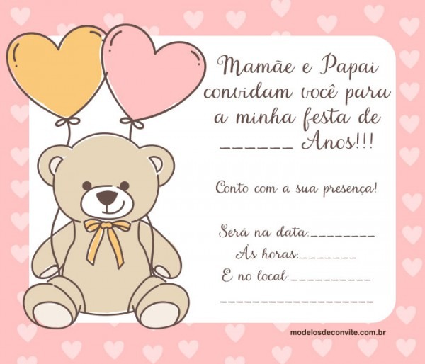 26 Convites Da Ursinha Para Imprimir E Editar! â Modelos De Convite 26 Convites Da Ursinha Para Imprimir E Editar! â Modelos De Convite
