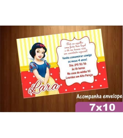 Convite Branca De Neve Convite Branca De Neve
