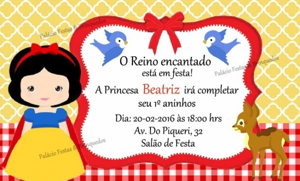 Convite Branca De Neve No Elo7 Convite Branca De Neve No Elo7