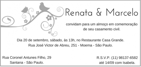 Convite De Casamento Civil Convite De Casamento Civil