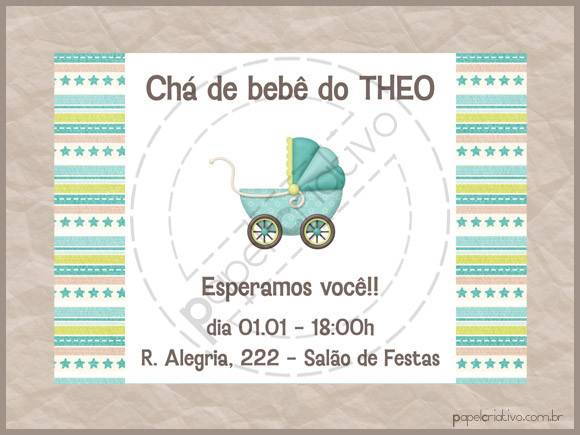 Mini Convite Chá De Bebê Mini Convite Chá De Bebê