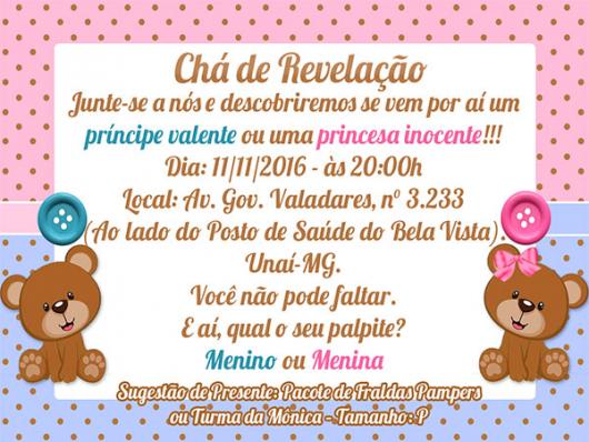 Convite Chá Revelação â 44 Ideias Fofas & Modelos Para Imprimir! Convite Chá Revelação â 44 Ideias Fofas & Modelos Para Imprimir!