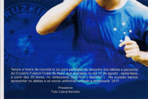 Cruzeiro Futebol Clube  Convite Do Cruzeiro Futsal