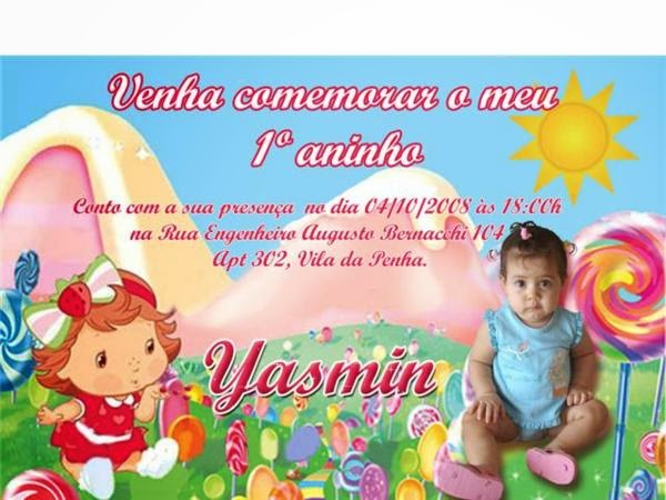 Convites De Aniversário De 1 Ano, Feminino E Masculino Convites De Aniversário De 1 Ano, Feminino E Masculino