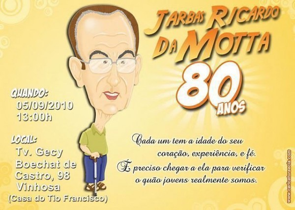 Convite De Aniversário 80 Anos â Modelos De Convite Convite De Aniversário 80 Anos â Modelos De Convite