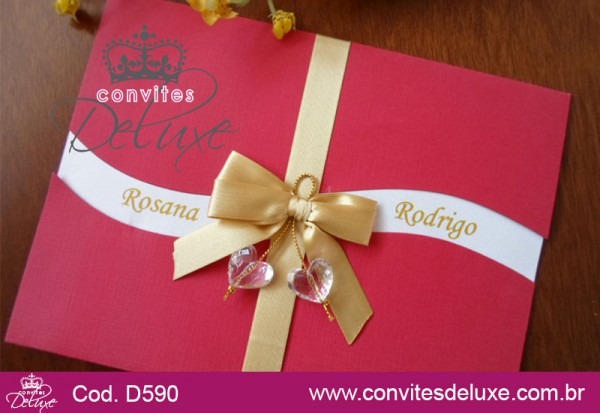 Convite De Casamento Moderno E Criativo Vermelho E Dourado Convite De Casamento Moderno E Criativo Vermelho E Dourado