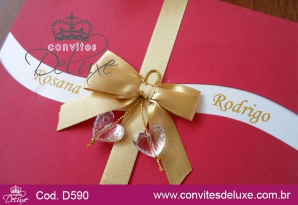 Convite De Casamento Moderno E Criativo Vermelho E Dourado Convite De Casamento Moderno E Criativo Vermelho E Dourado