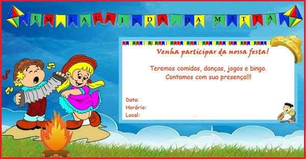 Convite De Festa Junina Para Imprimir Convite De Festa Junina Para Imprimir