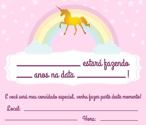Convite De Unicórnio 50 Modelos Para Qualquer Evento! Convite De Unicórnio 50 Modelos Para Qualquer Evento!
