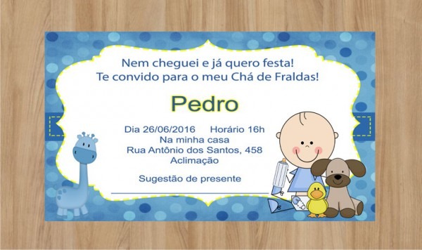 Convite Digital Chá De Fraldas Menino No Elo7 Convite Digital Chá De Fraldas Menino No Elo7