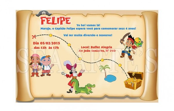 Convite Digital Jake E Os Piratas Mapa P Impr Ou Whatsapp Convite Digital Jake E Os Piratas Mapa P Impr Ou Whatsapp