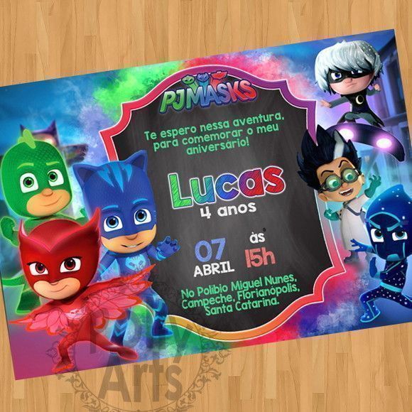 Convite Digital Virtual Pj Masks Convite Digital Virtual Pj Masks