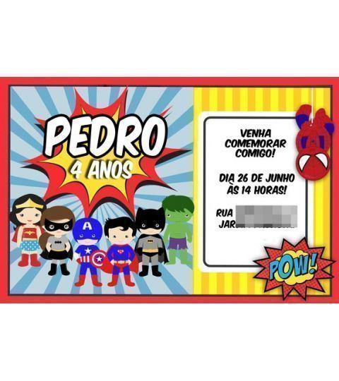 Convite Digital Virtual Super Heróis Convite Digital Virtual Super Heróis