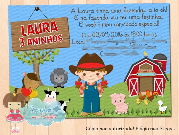 Convite Fazendinha Menina 2 No Elo7 Convite Fazendinha Menina 2 No Elo7