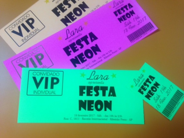 Convite Festa Neon No Elo7